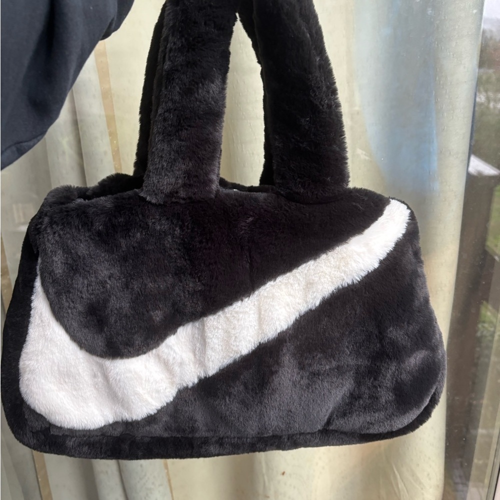 Nike Black and White Faux Fur Women's Bag